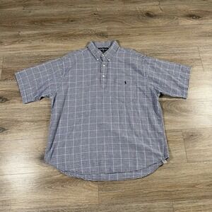 Ralph Lauren Men's Button Up Pullover Shirt Gingham Purcell	XL Blue/White